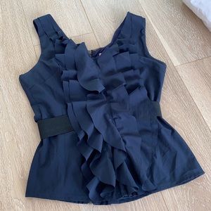 Dark blue ruffle tank